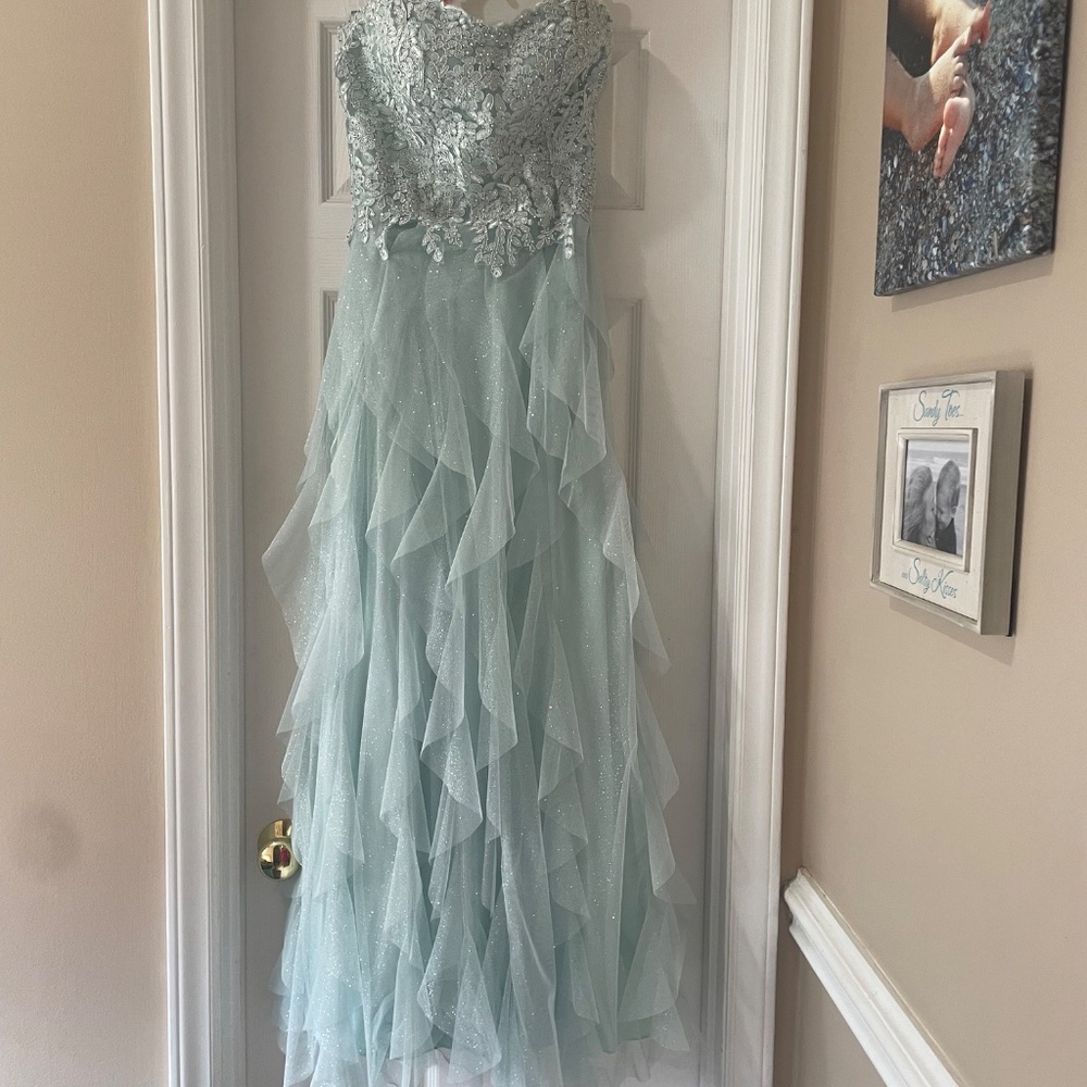 Sea foam green formal dress